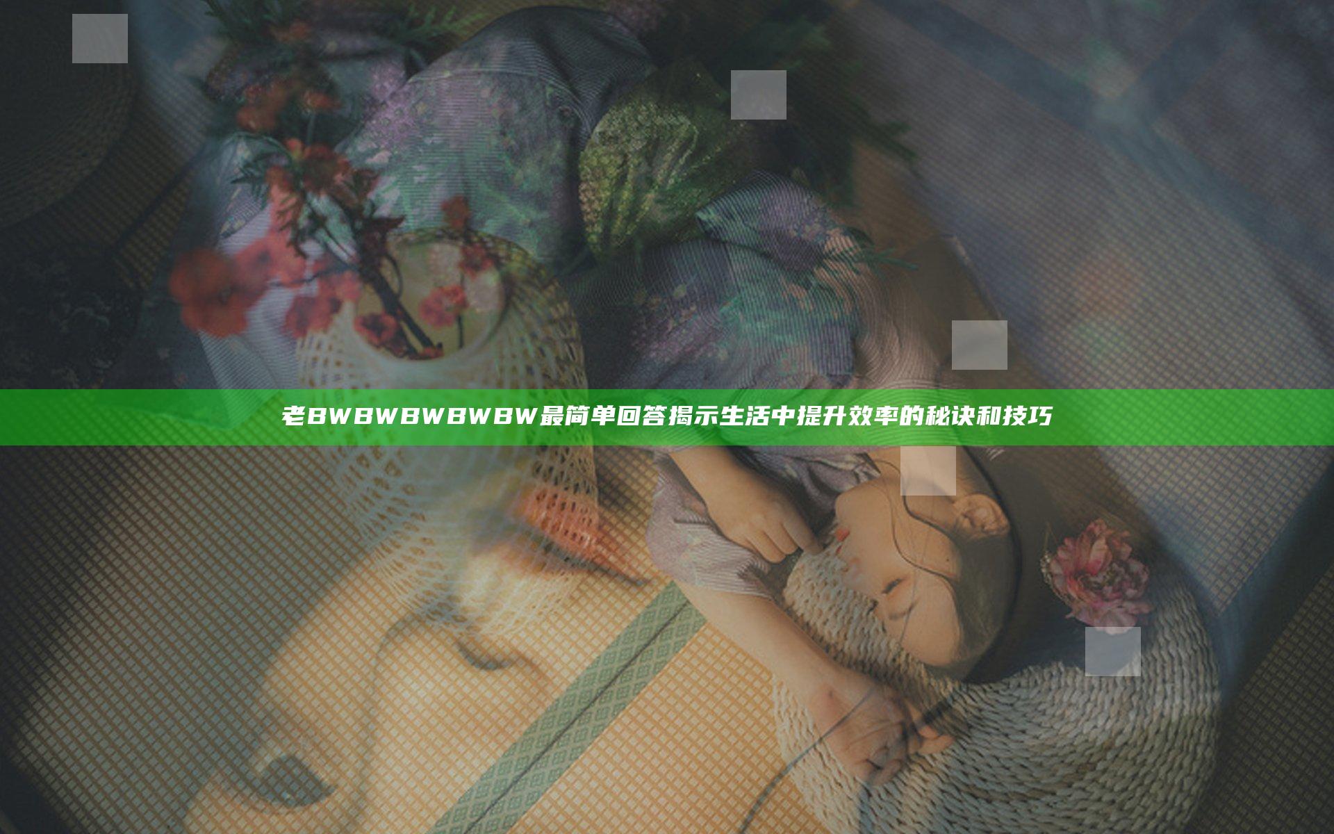老BWBWBWBWBW最简单回答揭示生活中提升效率的秘诀和技巧